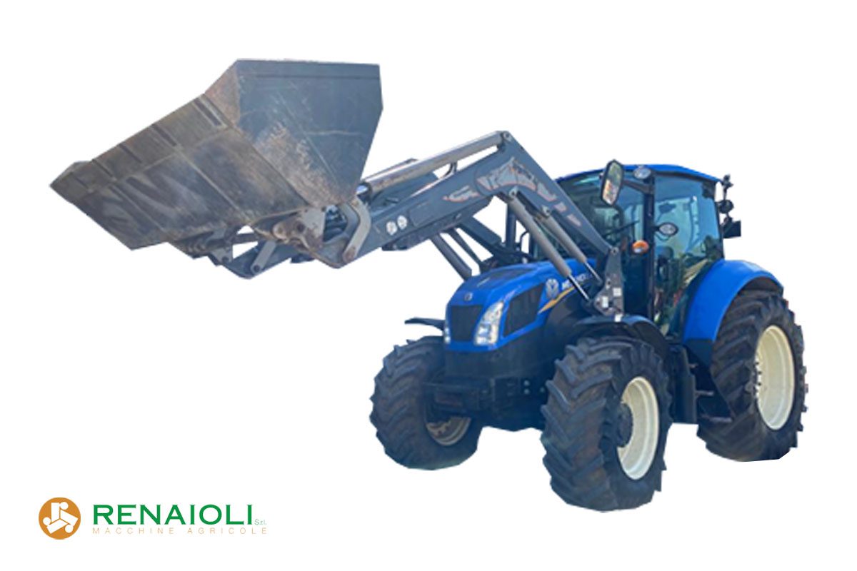 TRATTORE GOMMATO T 5 115 NEW HOLLAND + CARICATORE FRONTALE SIGMA 4 (SS977) 1 TRATTORE GOMMATO T 5 115 NEW HOLLAND + CARICATORE FRONTALE SIGMA 4 (SS977)