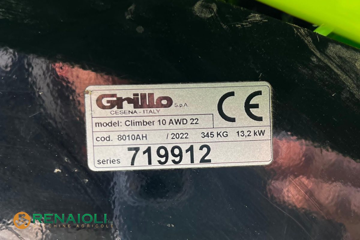 TRATTORINO TRINCIATOSAERBA CLIMBER 10 AWD 22 GRILLO (UDC6742) 10 TRATTORINO TRINCIATOSAERBA CLIMBER 10 AWD 22 GRILLO (UDC6742) - immagine 10