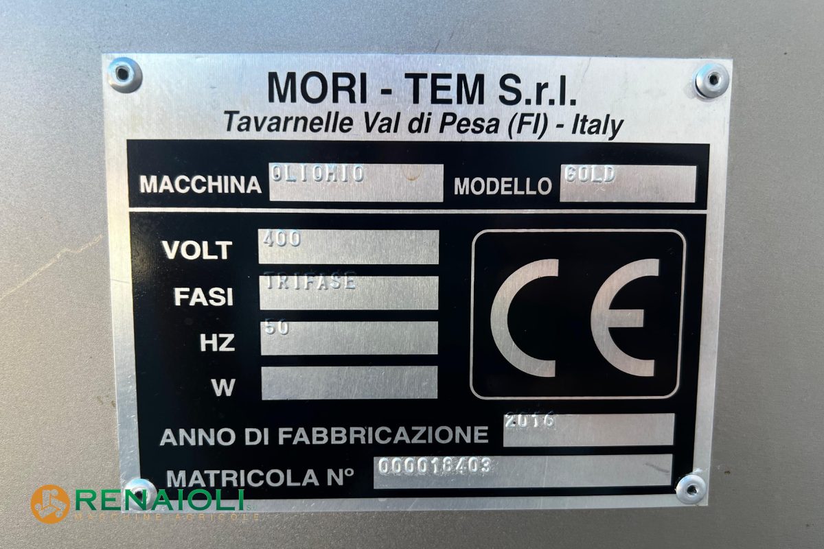 FRANTOIO AZIENDALE OLIOMIO GOLD MF + PSS.1 MORI-TEM (MS5655) 4 FRANTOIO AZIENDALE OLIOMIO GOLD MF + PSS.1 MORI-TEM (MS5655) - immagine 4