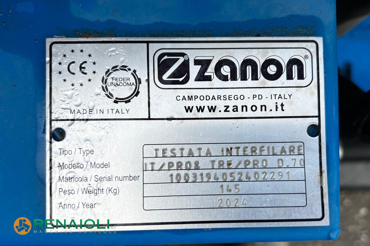 TRINCIA SPOSTABILE TRE PRO 2300 + TESTATA INTERFILARE IT-PRO DIAM. 70 CM ZANON (GN7000) 8 TRINCIA SPOSTABILE TRE PRO 2300 + TESTATA INTERFILARE IT-PRO DIAM. 70 CM ZANON (GN7000) - immagine 8