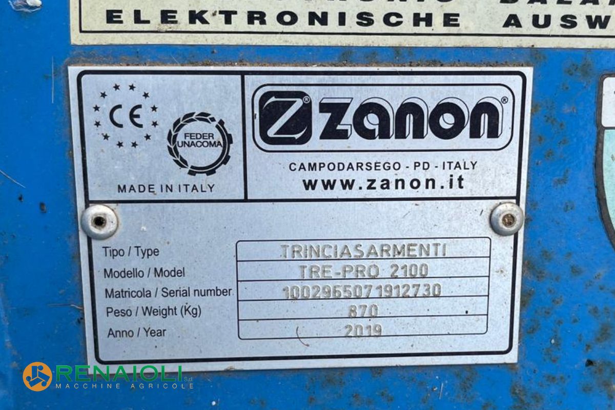 TRINCIA SPOSTABILE TRE PRO 2100 + TESTATA INTERFILARE IT/TRE ZANON (CL971) 7 TRINCIA SPOSTABILE TRE PRO 2100 + TESTATA INTERFILARE IT/TRE ZANON (CL971) - immagine 7